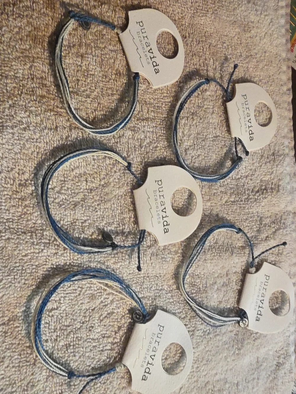 Pura Vida Blue Ombre Cord Bracelet Set - Six Stackable Bracelets